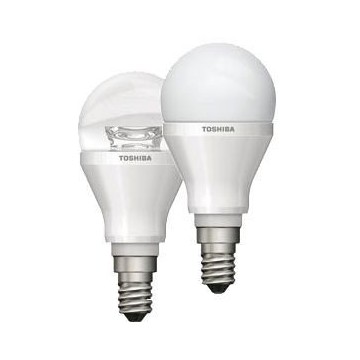 LAMPARA LED TOSHIBA ESFERICA 6 W E-14 180º CLARA 2