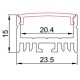 CONTEST TAPEprofil-D, barra aluminio 2 m, 15x24m