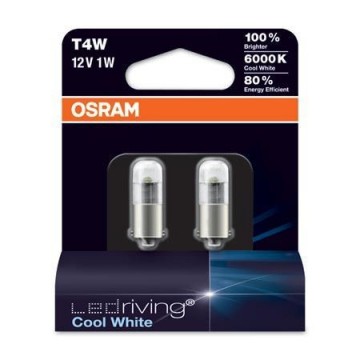 LAMPARA OSRAM 3850CW-02B T4W 1W 12V BA9s LED. PACK