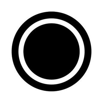 ROSCO GOBO VIDRIO 81115 CIRCLE OUTLINE, Blanco y N