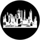 ROSCO GOBO VIDRIO 82734, CITYSCAPE 2, Blanco y Neg