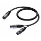 PROCAB CABLE XLR 3P MACHO- 2 XLR 3P HEMBRA DE 1,5