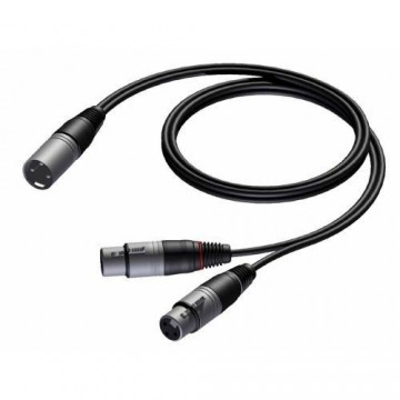 PROCAB CABLE XLR 3P MACHO- 2 XLR 3P HEMBRA DE 1,5