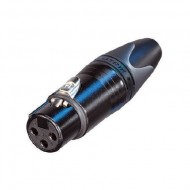 CONECTOR XLR 3P HEMBRA AEREO NEGRO CONTACTOS PLATA