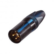 CONECTOR XLR 3P MACHO AEREO NEGRO CONTACTOS ORO NE