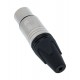 NEUTRIK XLR 3 HEMBRA AEREO color PLATA contactos