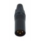 CONECTOR XLR 3P MACHO AEREO NEGRO CONTACTOS ORO NE