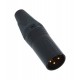 CONECTOR XLR 3P MACHO AEREO NEGRO CONTACTOS ORO NE