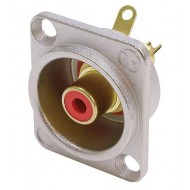NEUTRIK CONECTOR RCA CHASIS METAL ANILLO ROJO NEUT