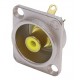 NEUTRIK CONECTOR RCA CHASIS METAL ANILLO AMARILLO NF2D-4