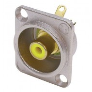 NEUTRIK CONECTOR RCA CHASIS METAL ANILLO AMARILLO 