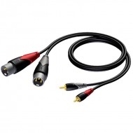 PROCAB CABLE 2 XLR 3 Pin MACHO a 2 RCA MACHO de 3