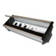 CAJA MECANISMOS PARA EMPOTRAR CON TAPA Y CEPILLO 360 mm Color Plata