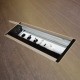 CAJA MECANISMOS PARA EMPOTRAR CON TAPA Y CEPILLO 360 mm Color Plata