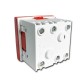 Schuko 16A (45 x 45 mm) Rojo para cajas con carril