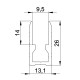 PERFIL PARA DIVISIONES 9.5 mm (Precio por metro li