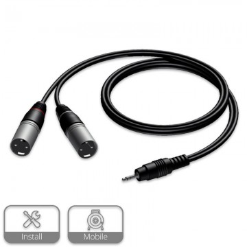 PROCAB CABLE MINI JACK STEREO MACHO a 2 XLR 3 Pin