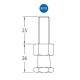 TRITON ADPTADOR SPIGOT rosca macho M10. Largo 51 mm. Aluminio