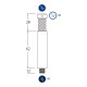TRITON SPIGOT BABY rosca macho 3/8. Largo 102 mm