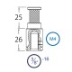 TRITON SPIGOT ACERO 5/8" ROSCA HEMBRA 3/8"