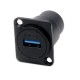 FactorLINK conector USB 3.0 hembra a USB 3.0 hembra chasis negro