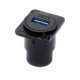 FactorLINK conector USB 3.0 hembra a USB 3.0 hembra chasis negro