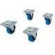 SET de 4 Ruedas diámetro 100 mm 2 con freno y 2 sin freno