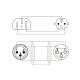 PROCAB cable 20 m Señal XLR y schuko + IEC con cable 3 x 2,5 mm²