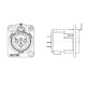 CONECTOR XLR 3 HEMBRA CHASIS MONTAJE PCB VERTICAL