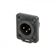 NEUTRIK XLR 3 PIN MACHO CHASIS IP65 NEGRO