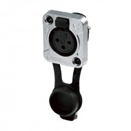 REAN XLR CHASIS HEMBRA 3 PIN IP65 cuerpo PLATA con
