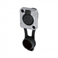 REAN XLR CHASIS 5 PIN IP65 cuerpo PLATA contactos