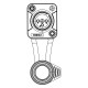 REAN XLR 3 PIN NEGRO MACHO CHASIS IP65