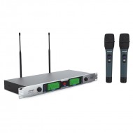 Audibax Missouri Rack A Micrófono InalámbricoProfesional UHF Doble de Mano montaje en