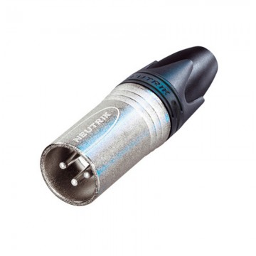 NEUTRIK XLR 3 PIN MACHO AEREO CUERPO PLATA