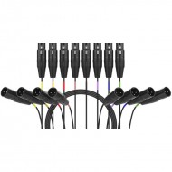 FactorFLEX Cable multicore 3 m 8 XLR 3 PIN hembra -macho conectores REAN color negro