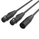 FactorFLEX Cable señal 3 m 1 XLR 3 PIN macho a 2 X hembra conectores REAN