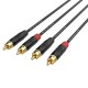 FactorFLEX Cable señal 3 m 2 RCA a 2 RCA conectores REAN (Neutrik)