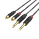 FactorFLEX Cable señal 1,5 m 2 RCA a 2 Jack 1/4" c