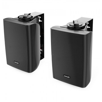 Audibax Elipse 4 Altavoces HiFi Estantería / Pared4" 2 Vías con Soportes Negros Pareja